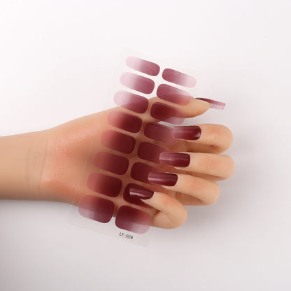 Manicure Full Stickers Solid Color 16 Small Stickers European And American Simple Nails