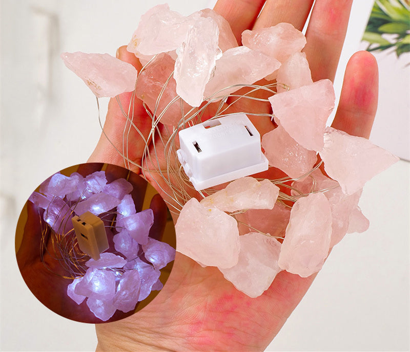 Natural Purple White Crystal Rough Ambient Light