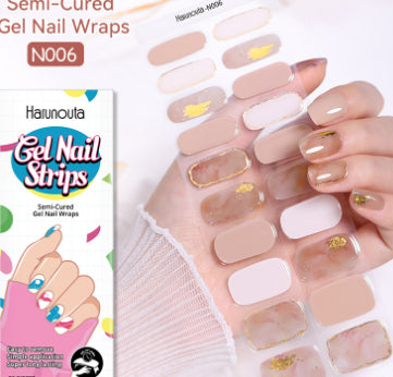 Semi-cured Gel Ice Transparent Nude Color Nail Stickers