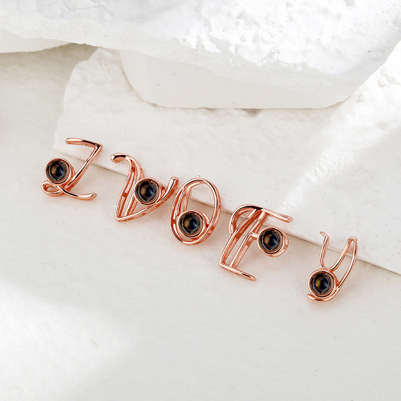 Men's And Women's Fashion Personalised Alphabet Projection Necklace