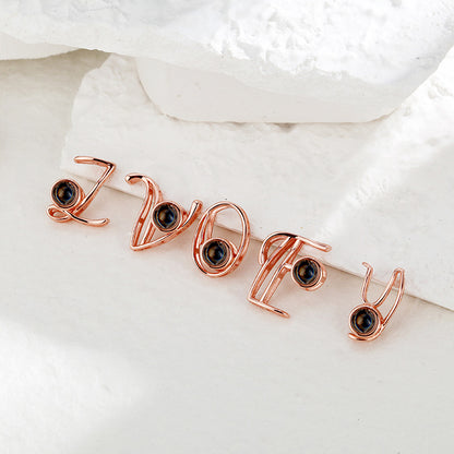 Men's And Women's Fashion Personalised Alphabet Projection Necklace