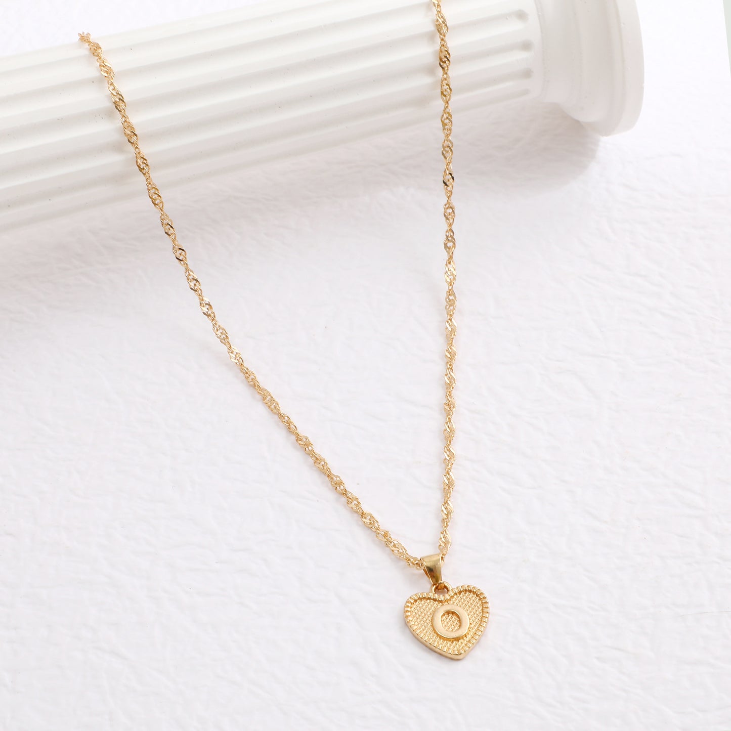 Fashion Jewelry Creative Simple Women's Peach Heart Letter Necklace Love Pendant