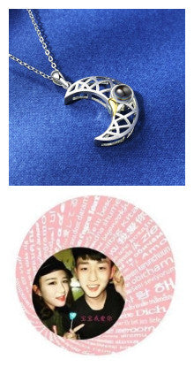 Couple Projection Necklace Sun Moon Customization
