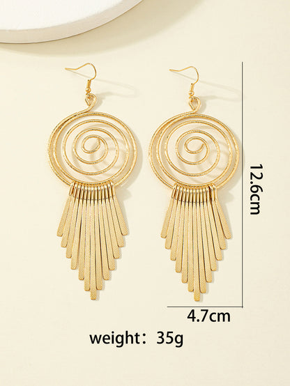 Exaggerated And Personalized Vortex Gear Circle Spiral Earrings