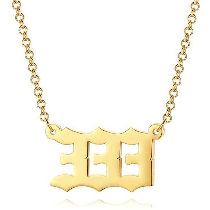 Angel Number Necklace 0-9 Pendant Short Necklace Women