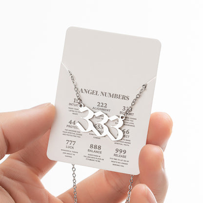 Angel Lucky Number Pendant Fashion 000-999 Stainless Steel Vintage Necklace