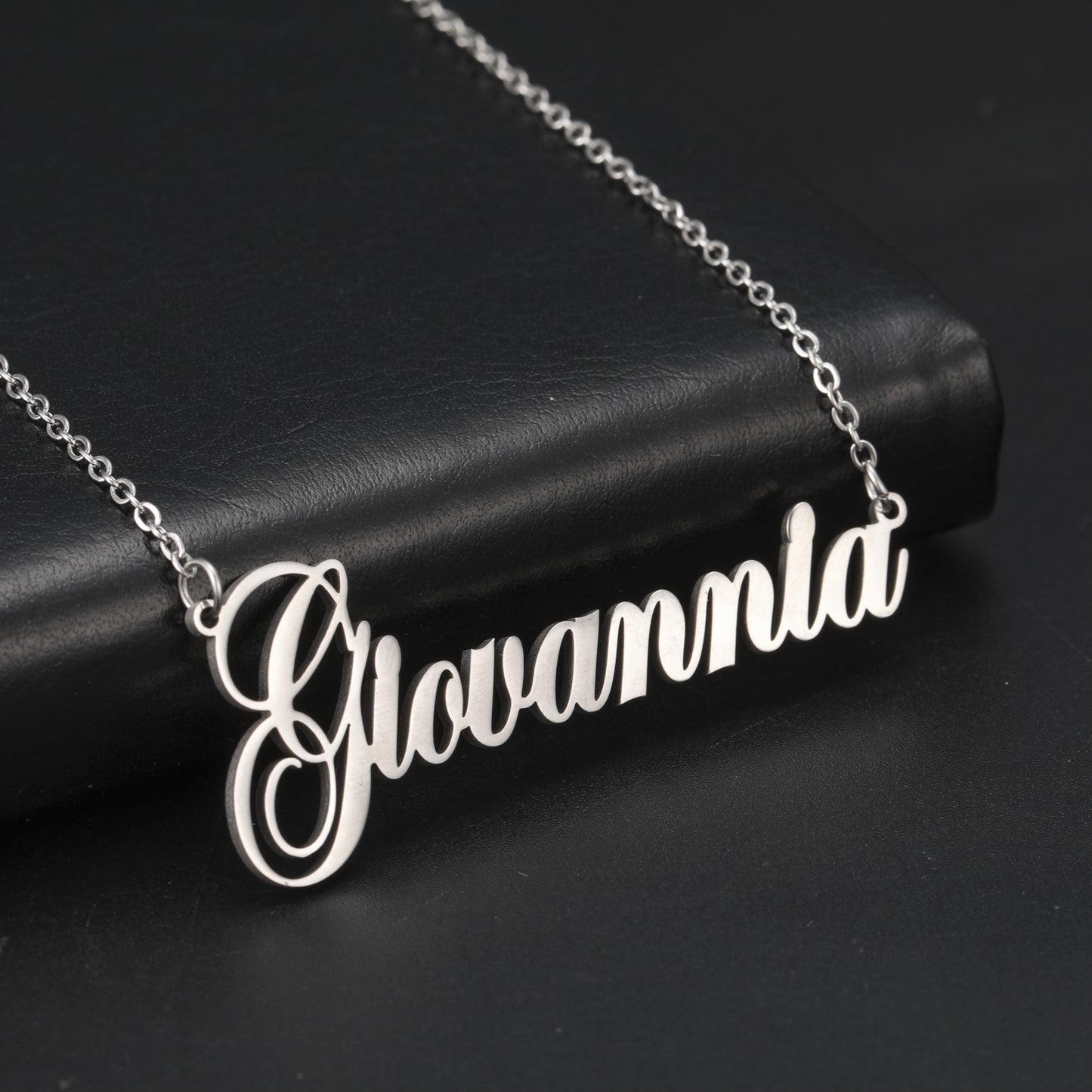 Name Necklace Personalized Gold Stainless Steel English Letter Pendant