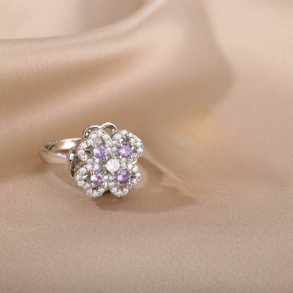 Copper Rotating Ring  Micro Inlaid Fashion Lady Ring Index Finger Ring