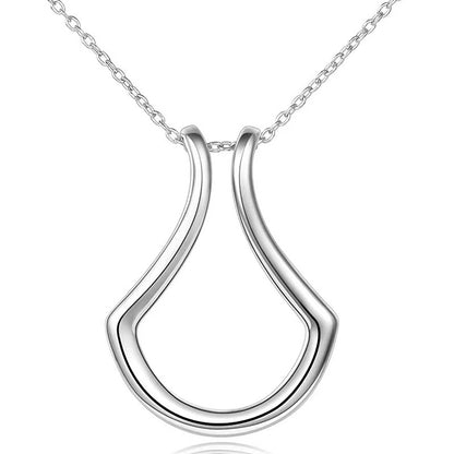 Women's Fashion Simple U Shape Ring Holder Necklace