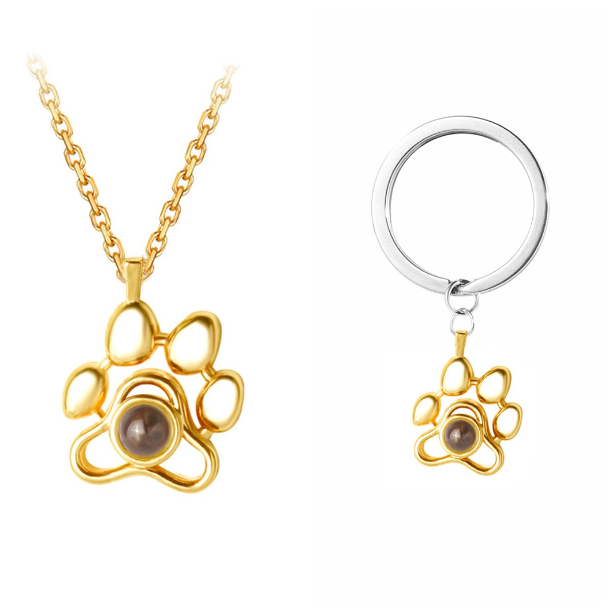 Projection cat paw necklace