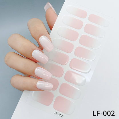 Manicure Full Stickers Solid Color 16 Small Stickers European And American Simple Nails