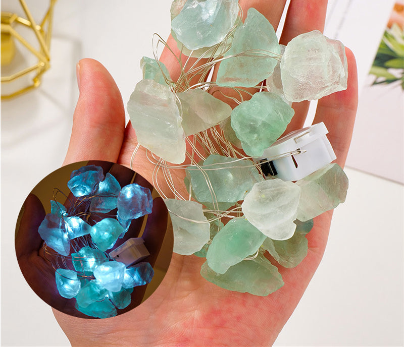 Natural Purple White Crystal Rough Ambient Light