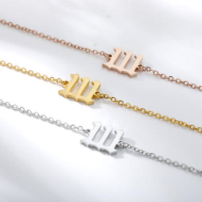 Personalized Lucky Angel Number Bracelet Stainless Steel