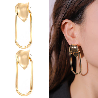 Women's Exaggerated Metal Grain Gold-plated Earrings