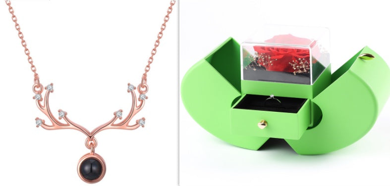 100 Languages I Love You Projection Pendant Necklace For Women Jewelry Love Memory Wedding Necklace Valentine's Day