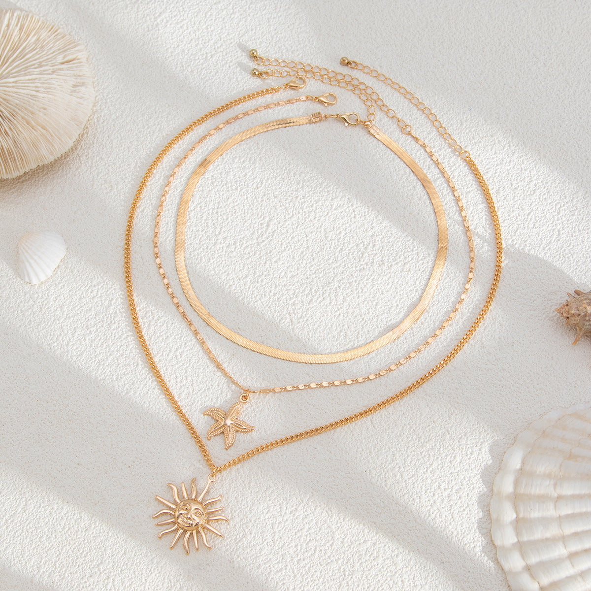 Exaggerated Face Sun Alloy Ring Suit Vacation Beach Geometric Adjustable Ring