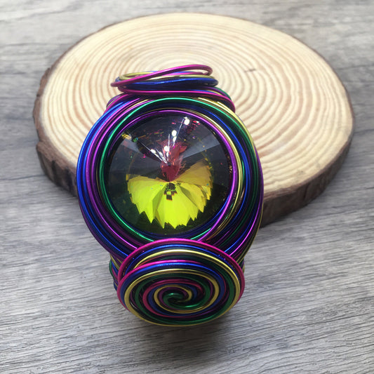 Exaggerated Personalized Handmade Color Woven Wide Bracelet