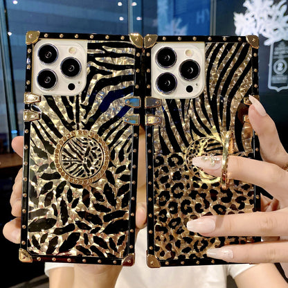 Fashion Autumn And Winter Leopard Feather Square Mobile Phone