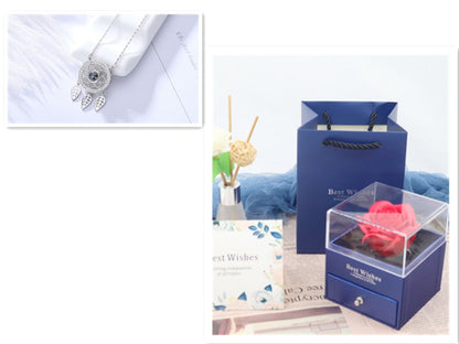 Projection love necklace female 100 languages i love you memory dream catcher clavicle chain