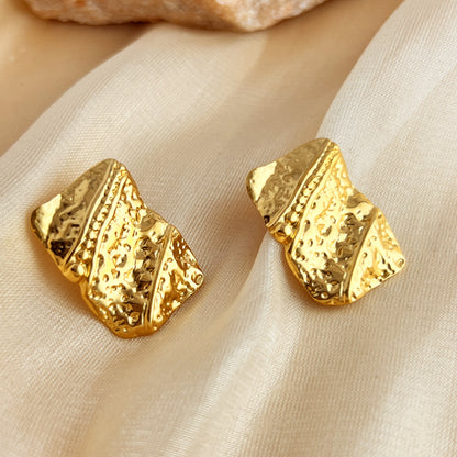 Exaggerated 18K Gold Stainless Steel Studs Ladies