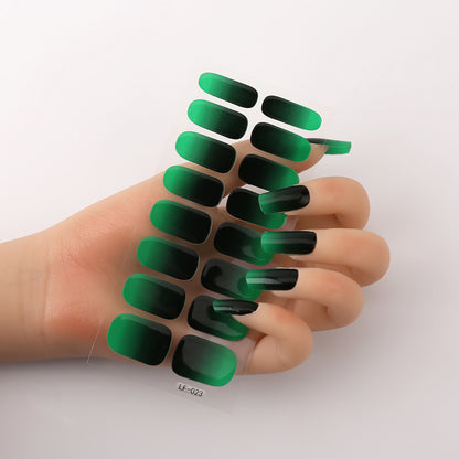 Manicure Full Stickers Solid Color 16 Small Stickers European And American Simple Nails