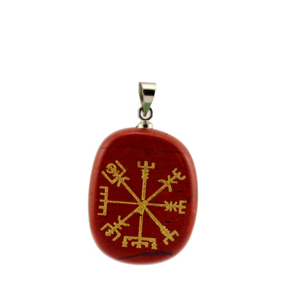 Natural Crystal Ornament Nordic Compass Pendant