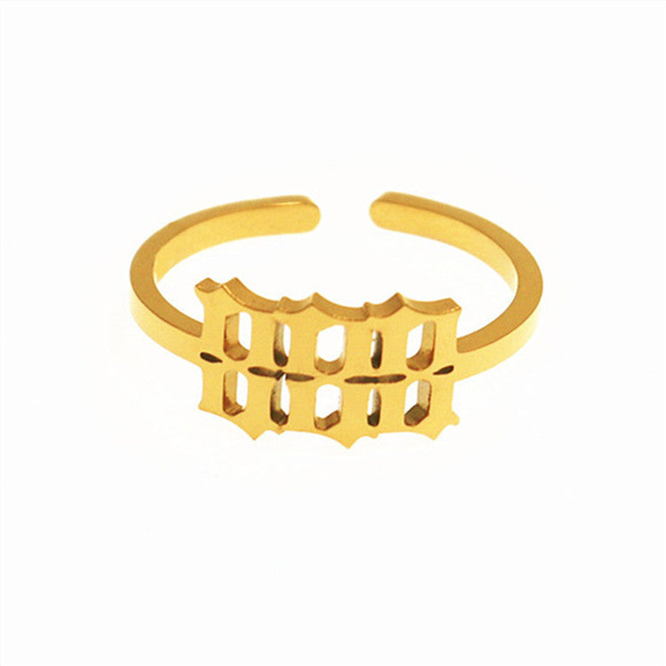 Stainless Steel Lucky Number Ring 111-999 Auspicious Joint Ring