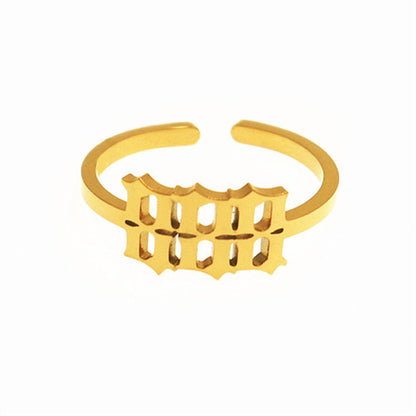 Stainless Steel Lucky Number Ring 111-999 Auspicious Joint Ring