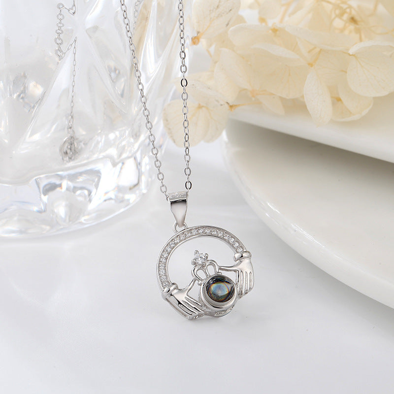 100 Languages I Love You Crown Projection Necklace