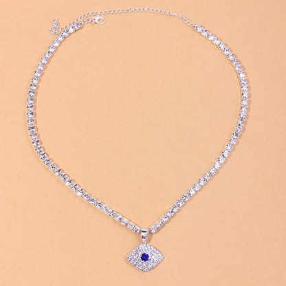 Hip Hop Blue Eyes Exaggerated Pendant Necklace