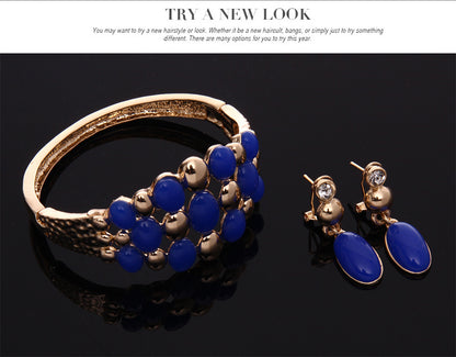 Exaggerated Alloy Four-piece Set, Necklace And Earrings