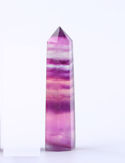 Natural Crystal Column Colored Purple Fluorite Column