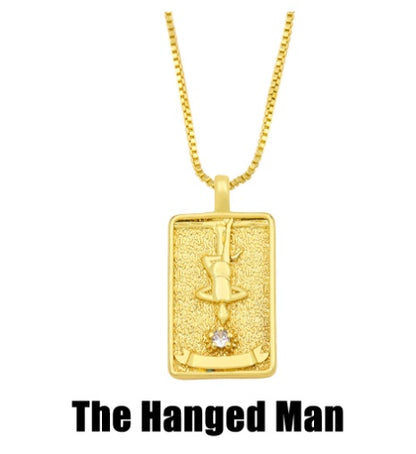 Twelve Constellation Tarot Necklace Retro Constellation Necklace