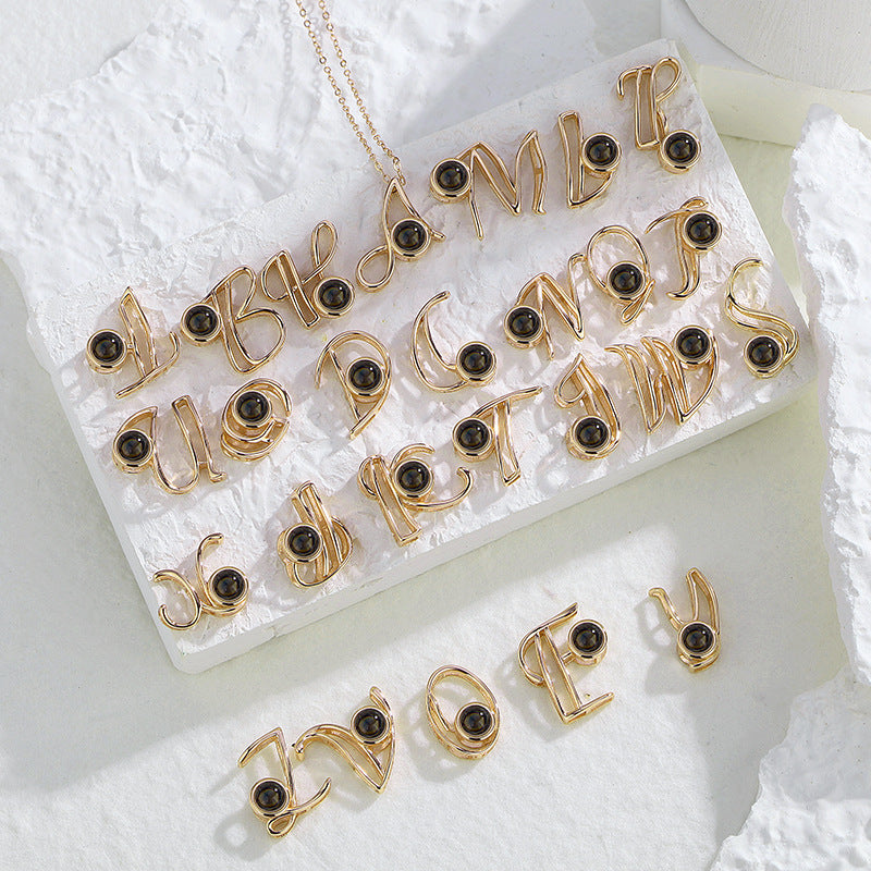 Men's And Women's Fashion Personalised Alphabet Projection Necklace