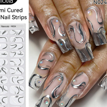 Semi-cured Gel Ice Transparent Nude Color Nail Stickers