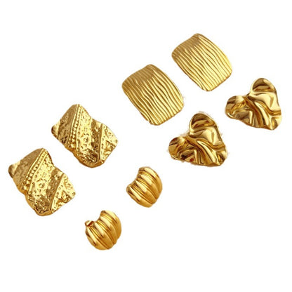 Exaggerated 18K Gold Stainless Steel Studs Ladies
