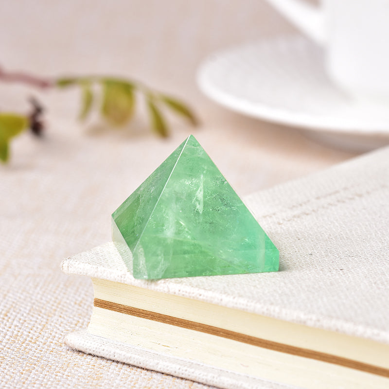 Green Purple Fluorite Ornament Crystal Pyramid
