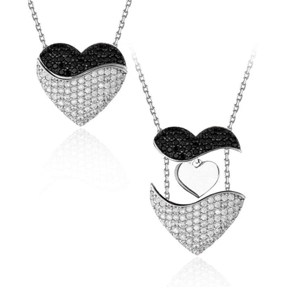 Angel Wings Heart Pendant Necklace Women