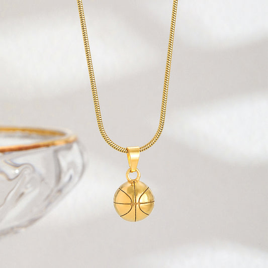 Basketball Football Sporting Goods Pendant Stainless Steel Necklace