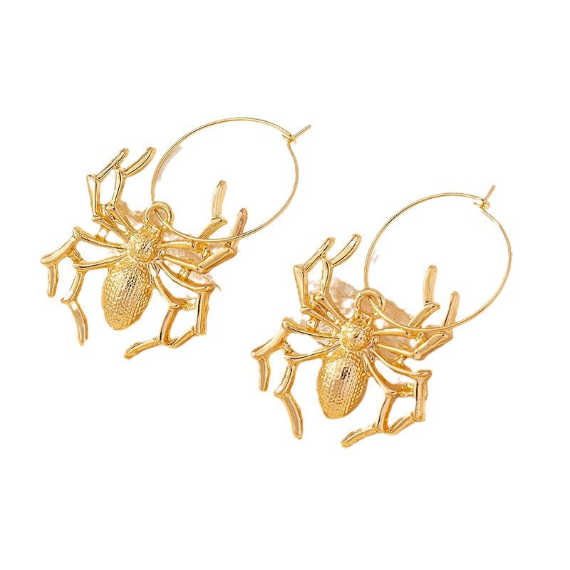 European And American Popular Metal Spider Earrings Exaggerated And Personalized Design Sense Female Hip Hop Punk