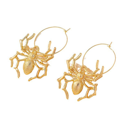 European And American Popular Metal Spider Earrings Exaggerated And Personalized Design Sense Female Hip Hop Punk