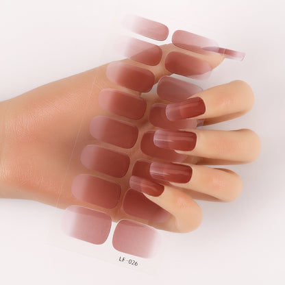 Manicure Full Stickers Solid Color 16 Small Stickers European And American Simple Nails