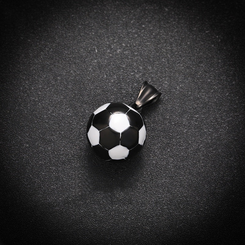 Stainless Steel Ornament Football Pendant Vintage Necklace
