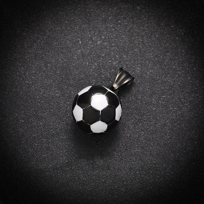 Stainless Steel Ornament Football Pendant Vintage Necklace