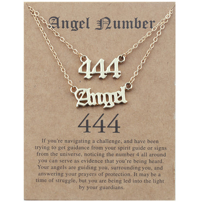 Angel Lucky Number Set Clavicle Card Necklace