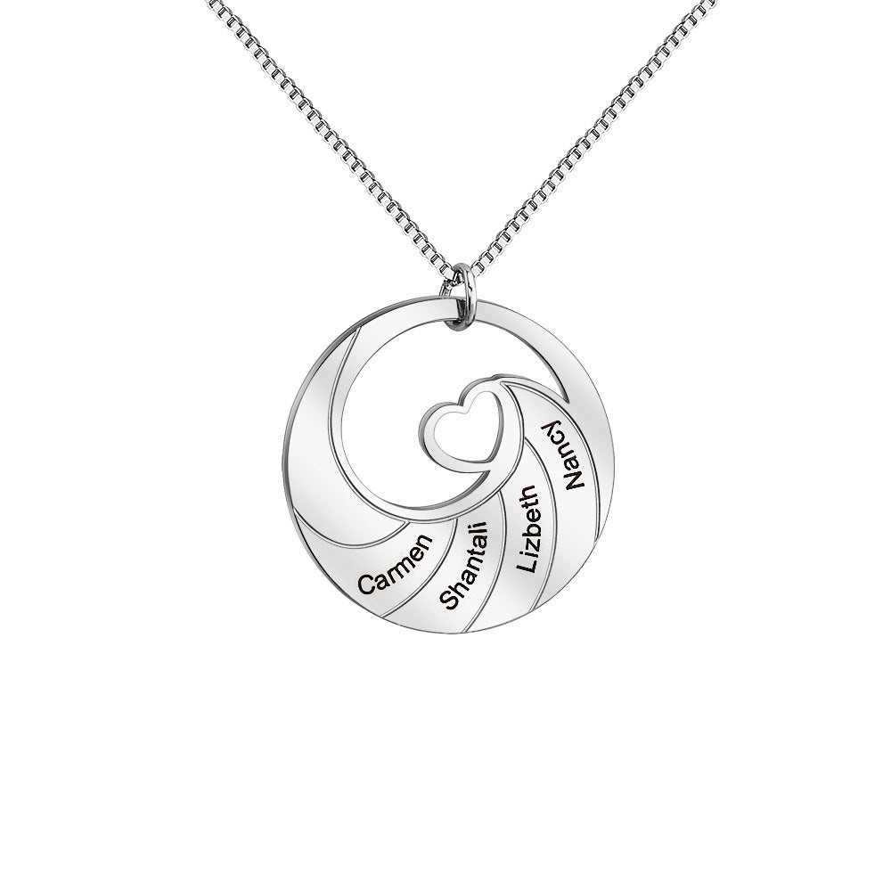 Circle Spiral Necklace Love Token