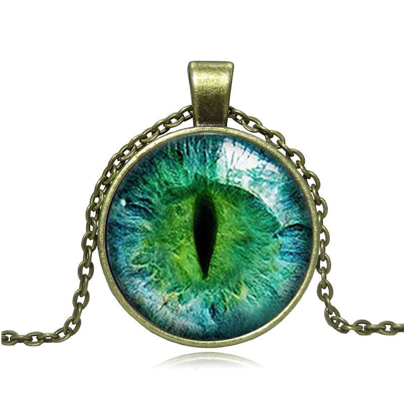 Cat's Eye Longans Time Stone Pendant Necklace For Women All-match Sweater Chain