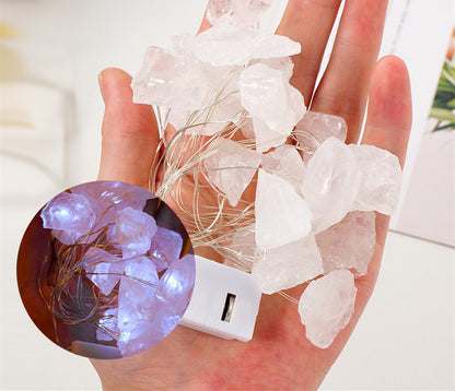 Natural Purple White Crystal Rough Ambient Light