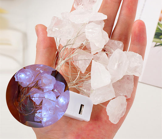 Natural Purple White Crystal Rough Ambient Light