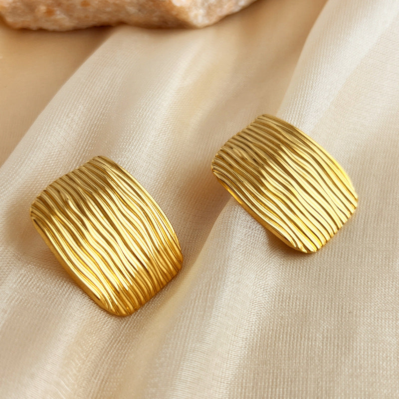 Exaggerated 18K Gold Stainless Steel Studs Ladies